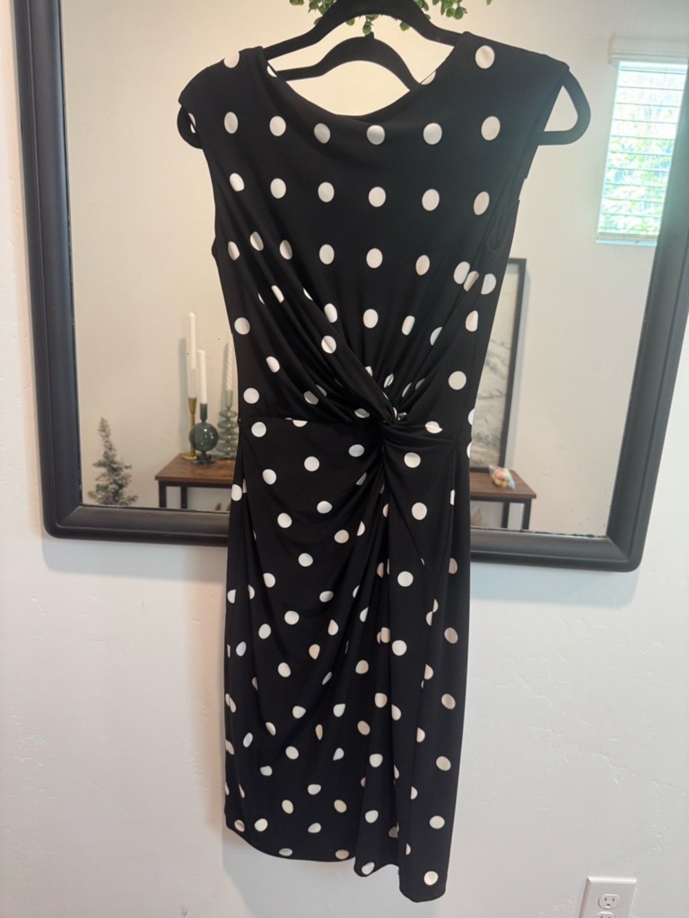 Black Polka Dot Twist-Waist Dress Lauren Ralph Lauren